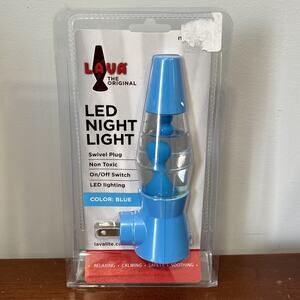 lava the original lava lamp LED Wall Night Light Swivel Plug Blue New
